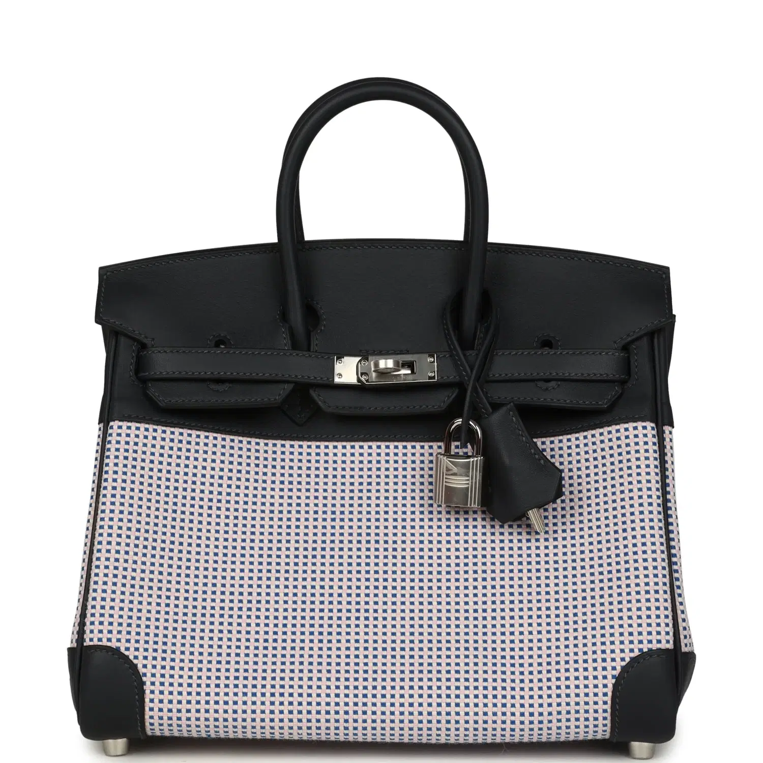 Hermes Birkin Quadrille 25 Caban Swift and Toile Palladium Hardware