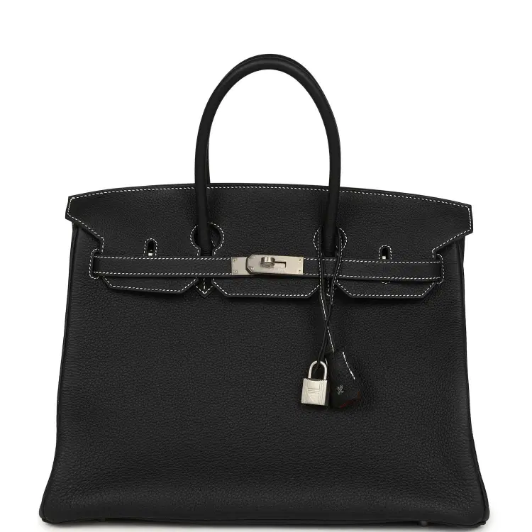 Hermes Special Order (HSS) Birkin 35 Black Verso Togo Brushed Palladium Hardware-Hover-Image