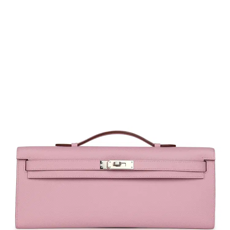 Hermes Kelly Cut Mauve Sylvestre Epsom Palladium Hardware-Hover-Image