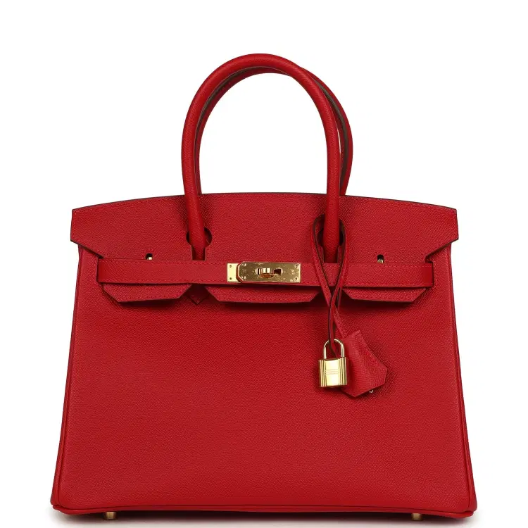 Pre-owned Hermes Birkin 30 Rouge Casaque Epsom Gold Hardware-Hover-Image