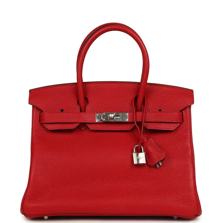 Pre-owned Hermes Birkin 30 Rouge Casaque Togo Palladium Hardware-Hover-Image