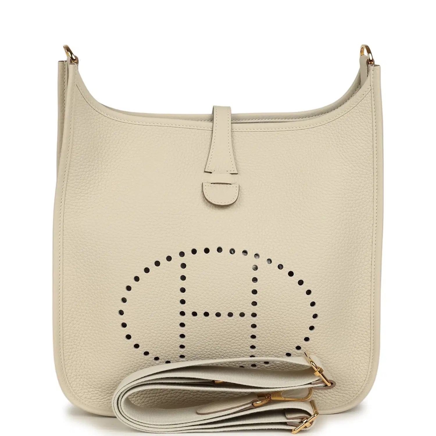 Hermes Evelyne III PM Craie Clemence Gold Hardware