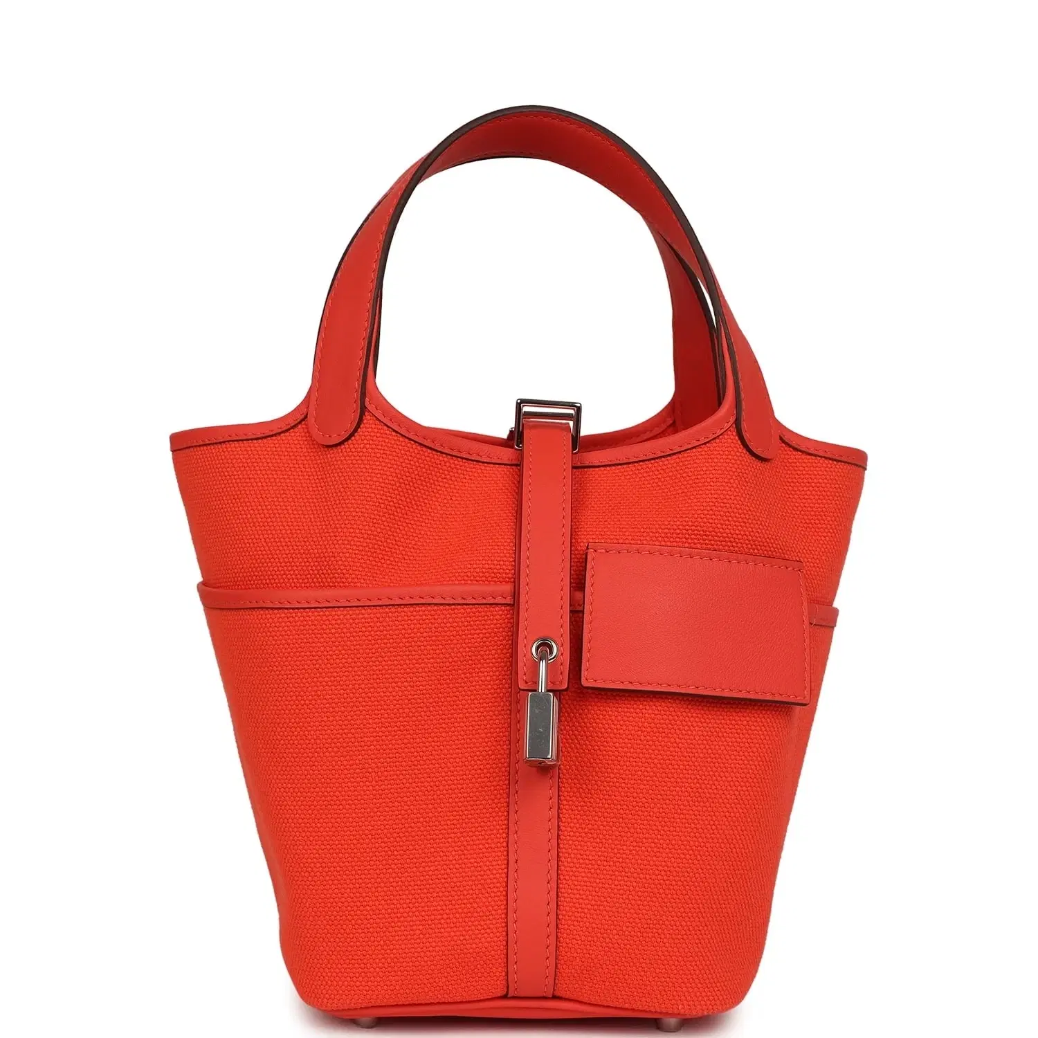 Hermes Picotin Cargo 18 Orange Field Swift and Toile Canvas Palladium Hardware