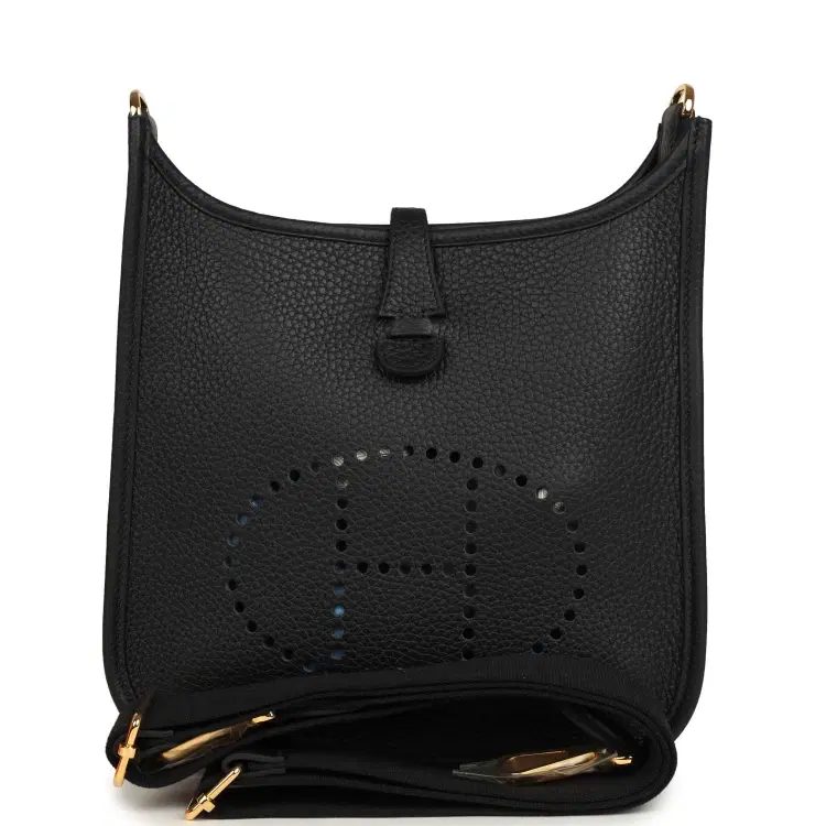 Hermes Evelyne 23 Black Clemence Gold Hardware-Hover-Image