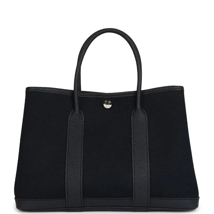 Hermes Garden Party 30 Bleu Indigo Toile Militaire and Negonda Palladium Hardware-Hover-Image