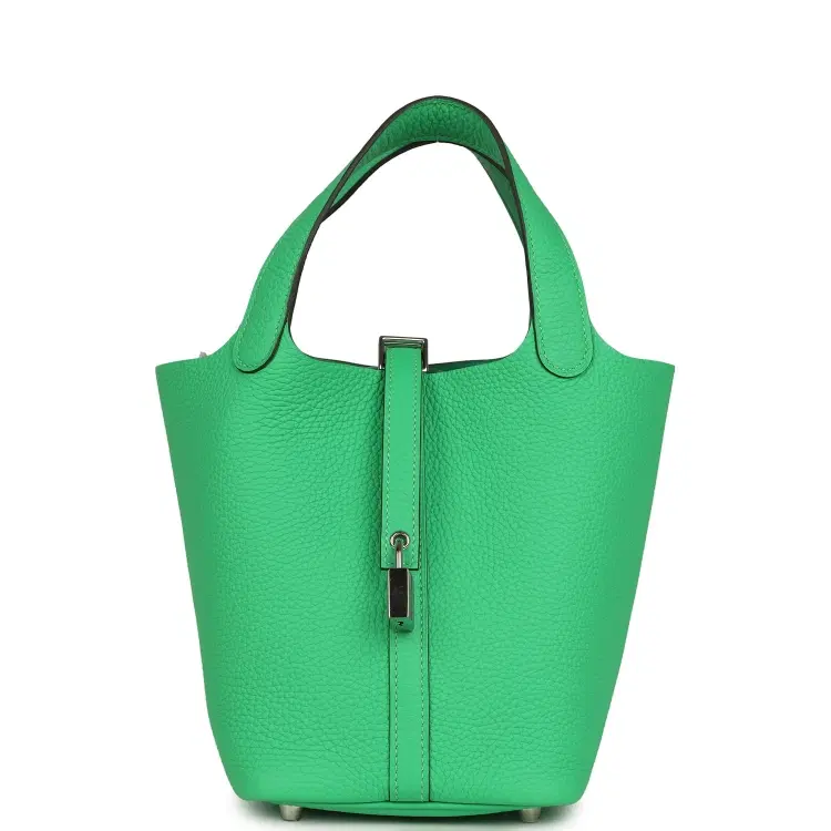 Hermes Picotin Lock 18 Vert Comics Clemence Palladium Hardware-Hover-Image