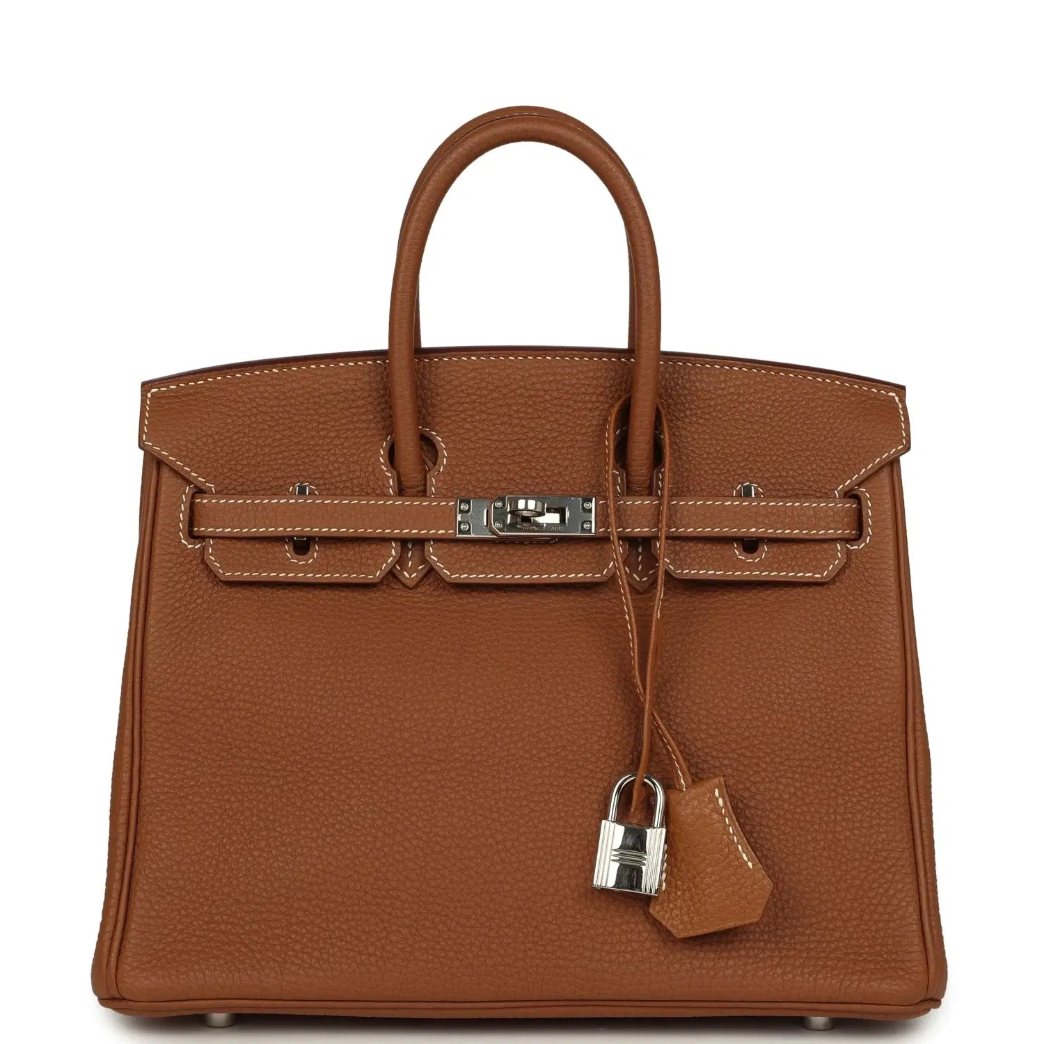 Pre-owned Hermes Birkin 25 Gold Togo Palladium Hardware