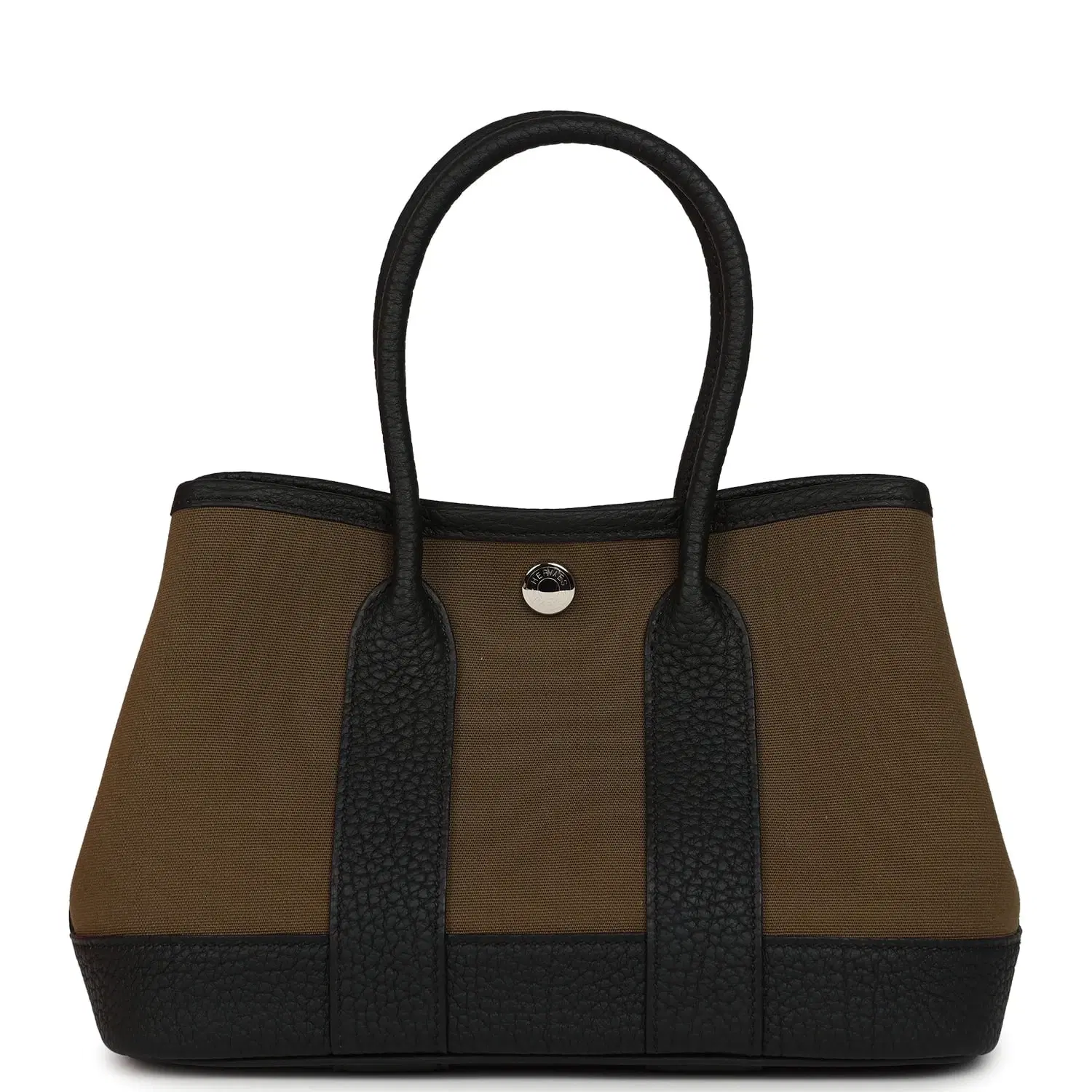 Hermes Garden Party Neo 23 Vert Olive Toile Officier Canvas and Black Negonda Palladium Hardware