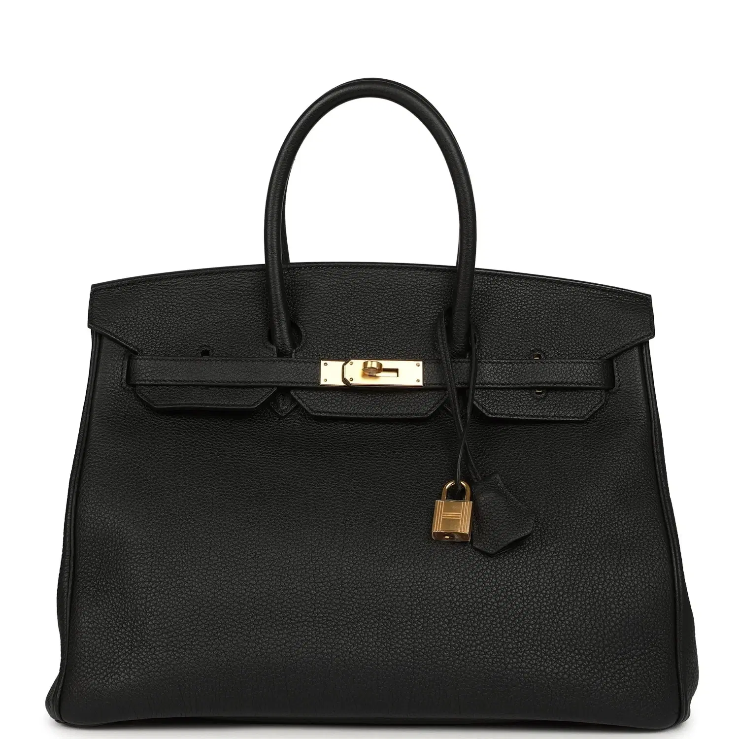 Pre-owned Hermes Birkin 35 Black Togo Gold Hardware
