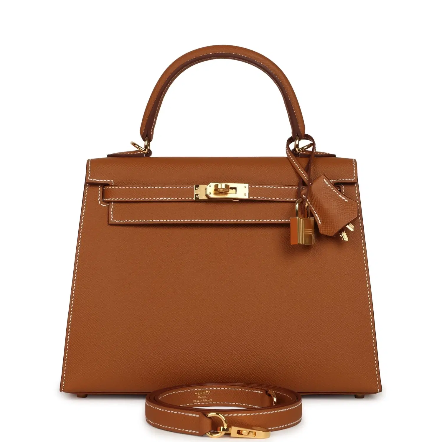 Hermes Kelly Sellier 25 Gold Epsom Gold Hardware