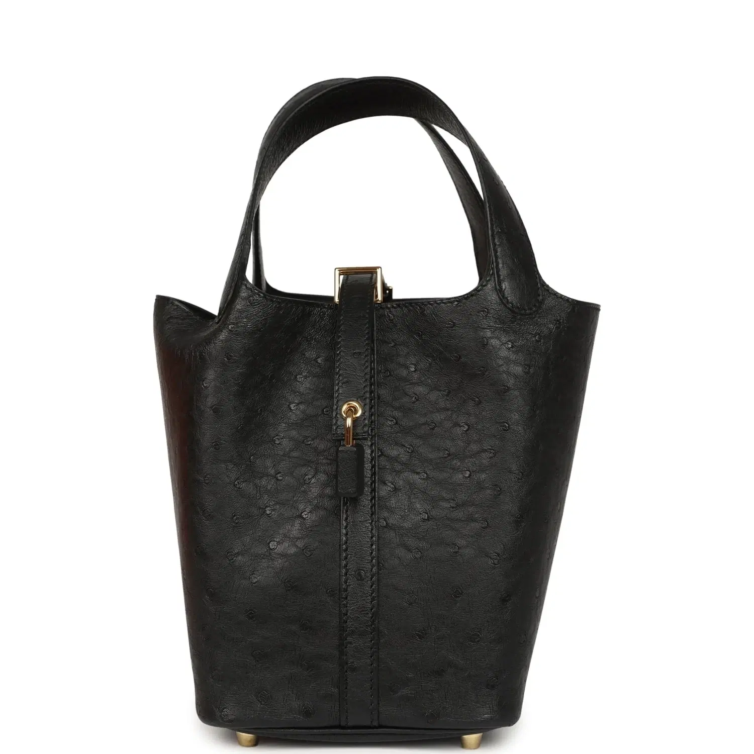 Hermes Picotin Lock 18 Black Ostrich Gold Hardware