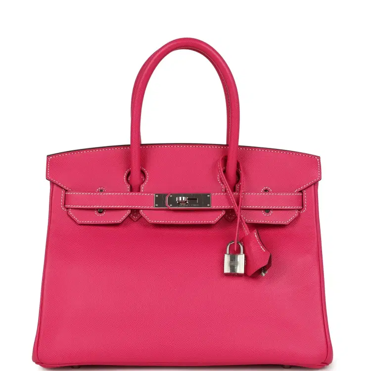 Pre-owned Hermes Birkin 30 Rose Tyrien Epsom Palladium Hardware-Hover-Image