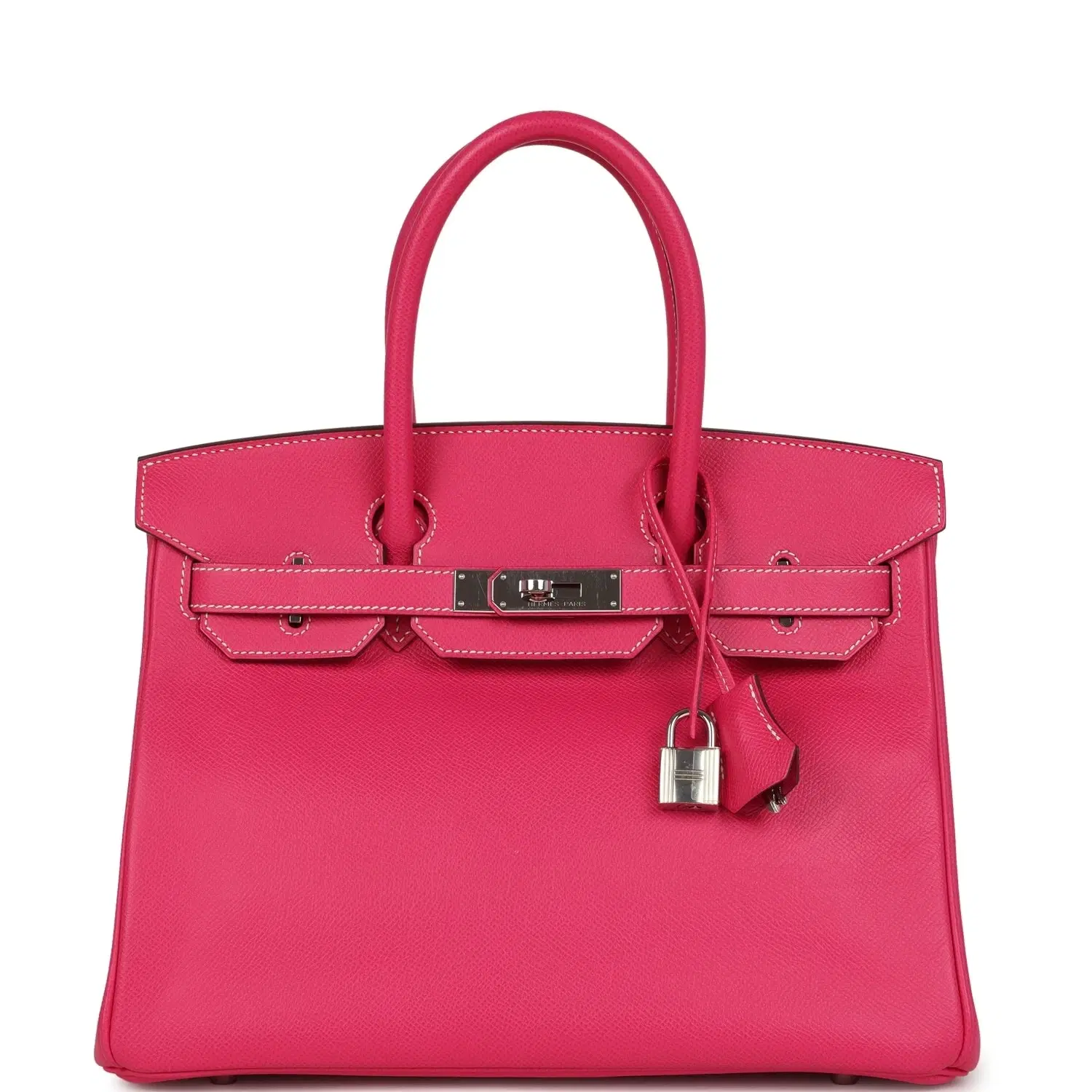 Pre-owned Hermes Birkin 30 Rose Tyrien Epsom Palladium Hardware
