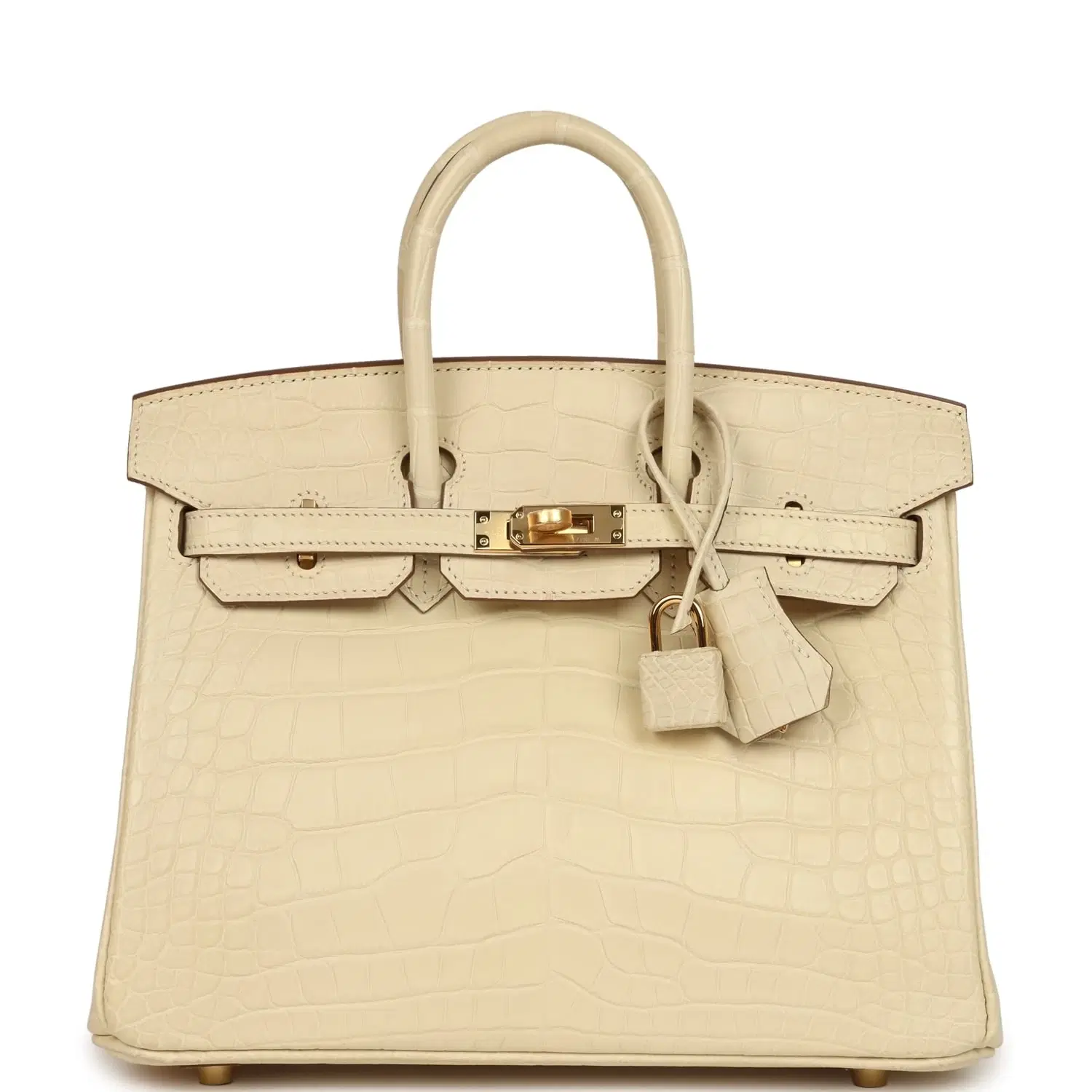 Hermes Birkin 25 Vanille Matte Alligator Gold Hardware