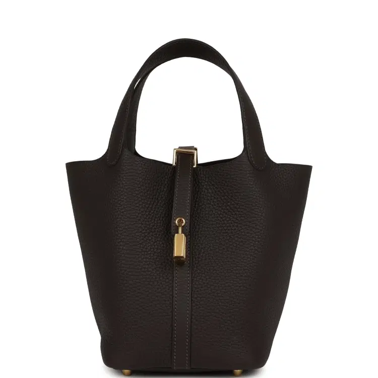 Hermes Picotin Lock 18 Bai Brun Clemence Gold Hardware-Hover-Image