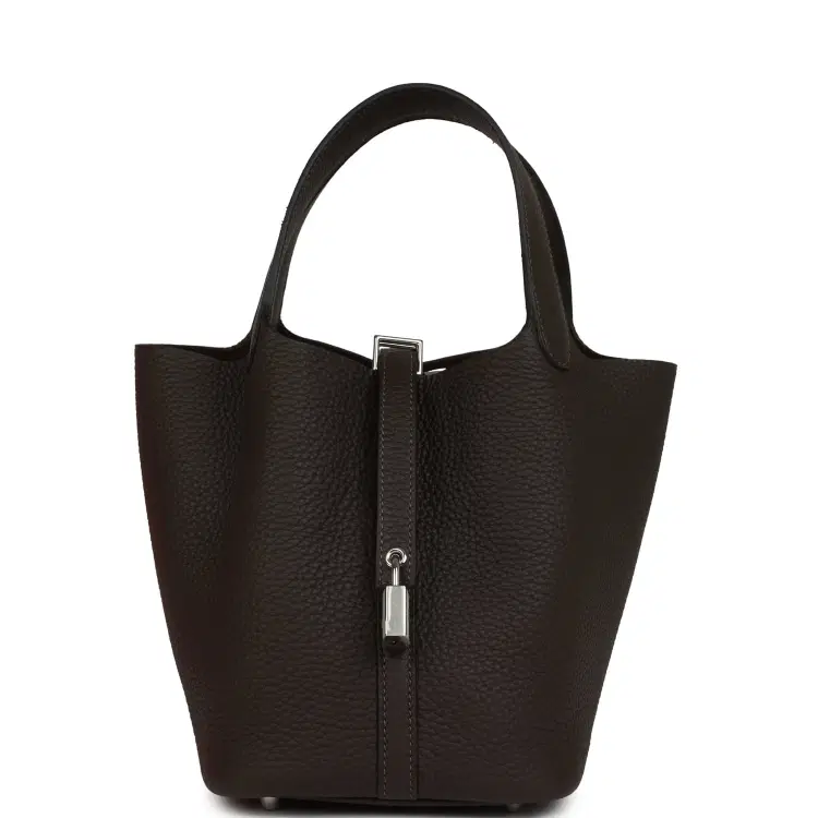 Hermes Picotin Lock 18 Bai Brun Clemence Palladium Hardware-Hover-Image