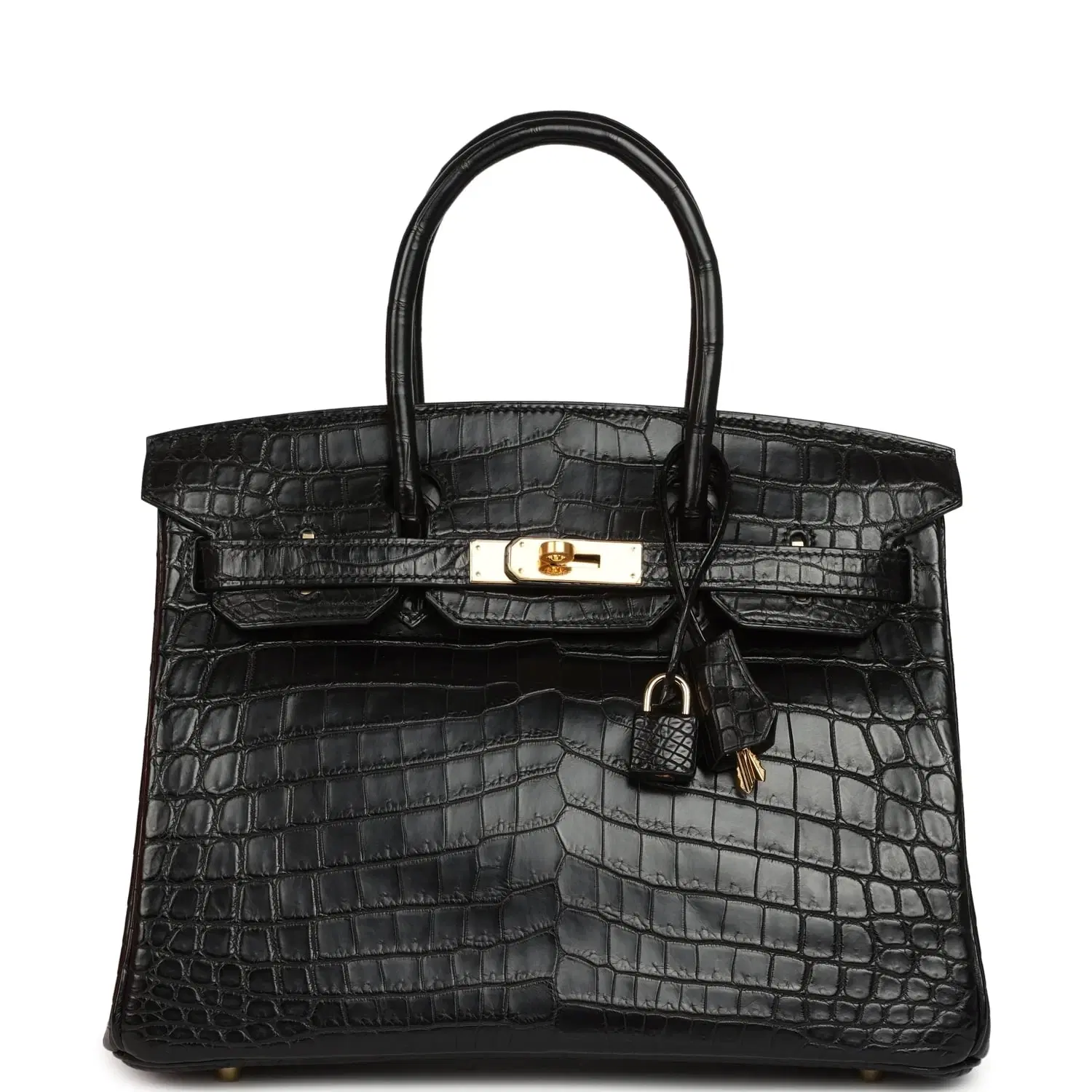Hermes Birkin 30 Black Matte Niloticus Crocodile Gold Hardware
