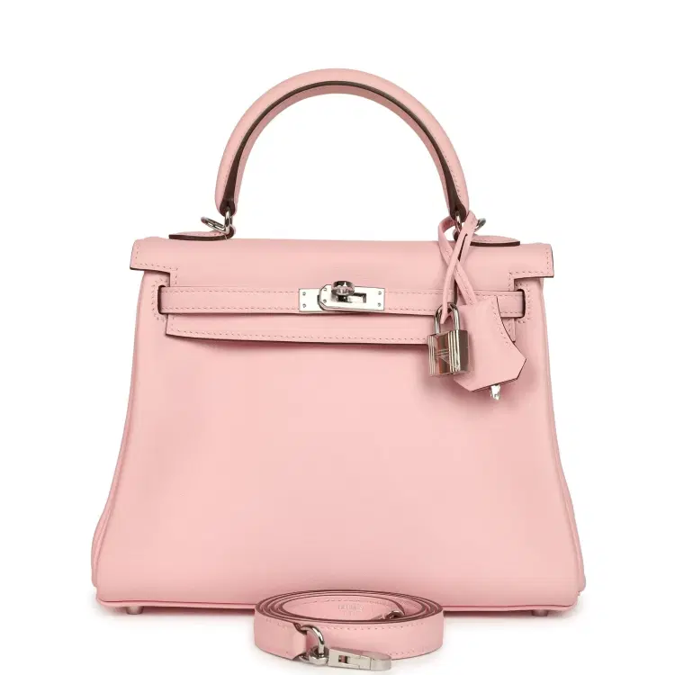 Hermes Kelly Retourne 25 Rose Sakura Swift Palladium Hardware-Hover-Image