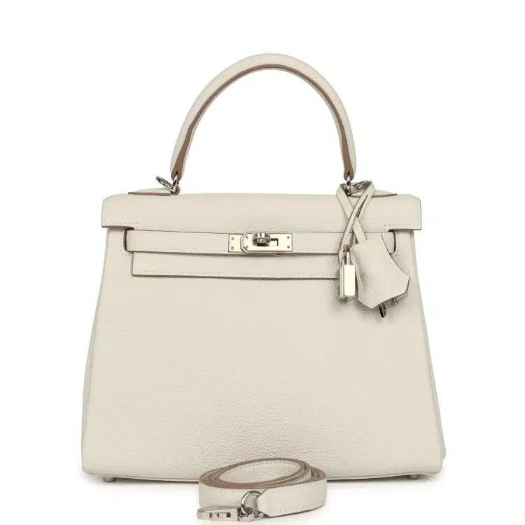 Hermes Kelly Retourne 25 Gris Pale Togo Palladium Hardware-Hover-Image