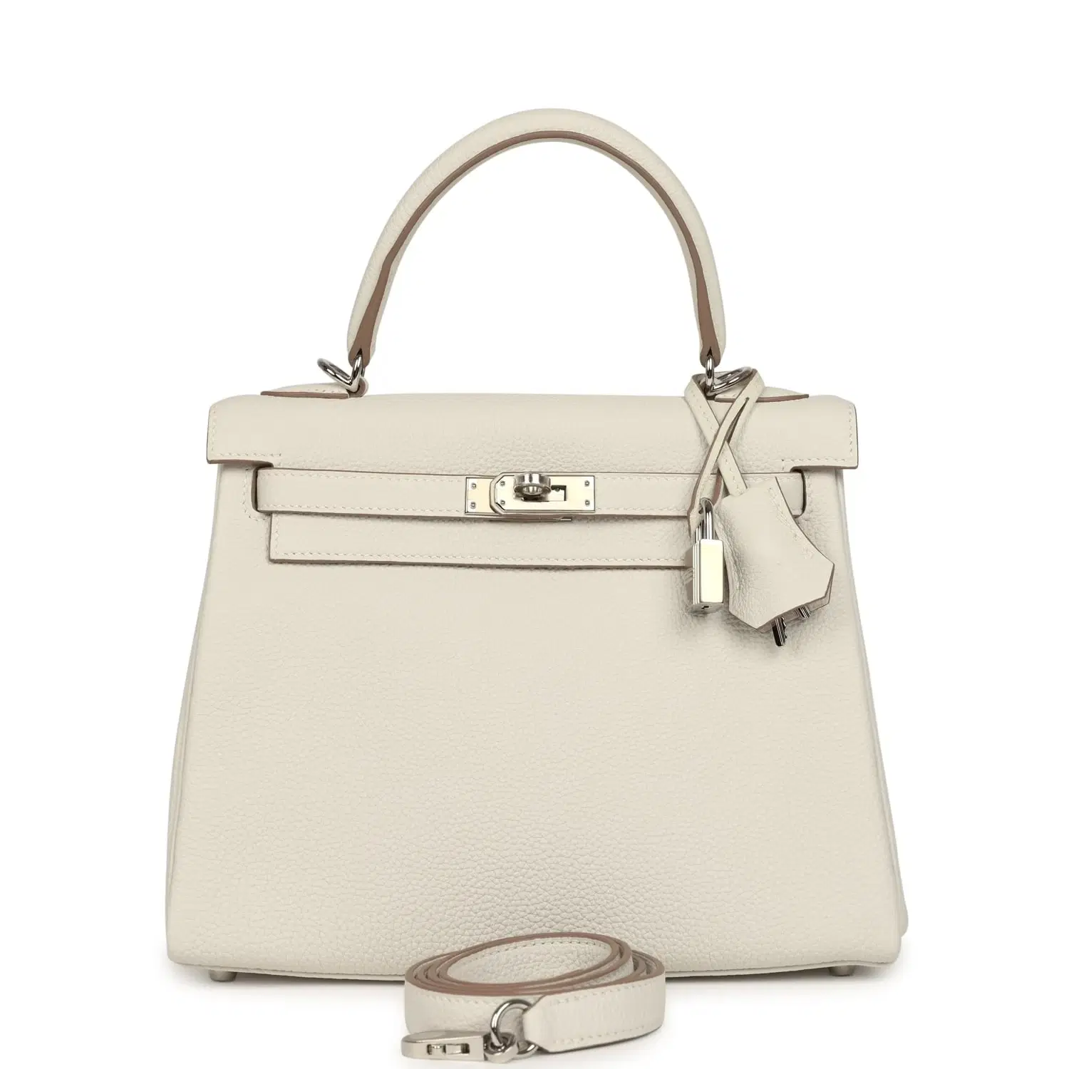 Hermes Kelly Retourne 25 Gris Pale Togo Palladium Hardware