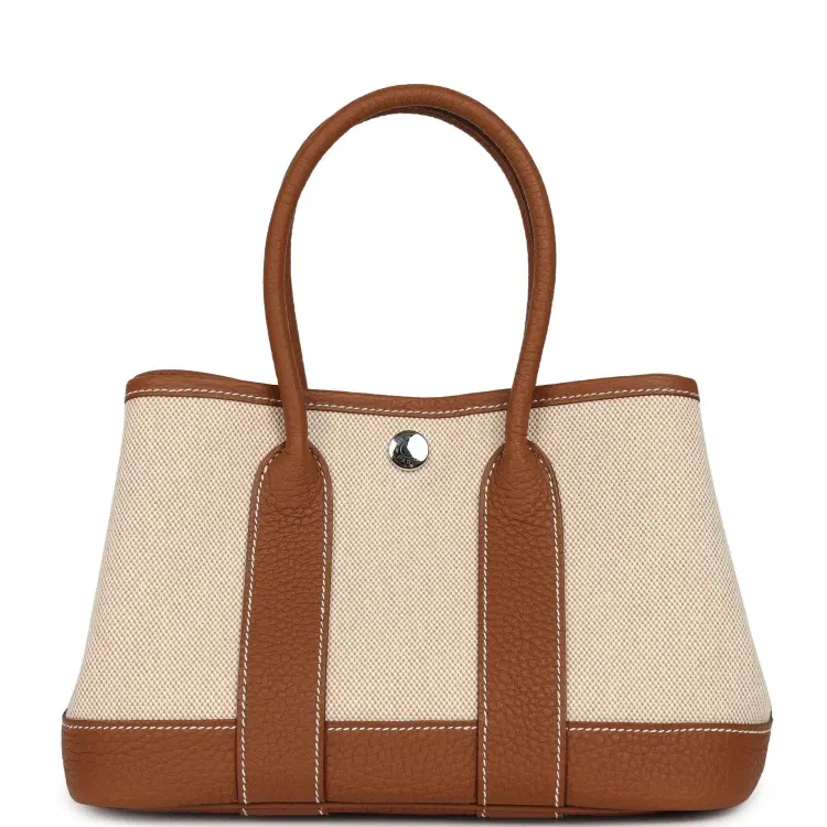 Hermes Garden Party Neo 23 Beige-Ecru Toile H Canvas and Gold Negonda Palladium Hardware-Hover-Image