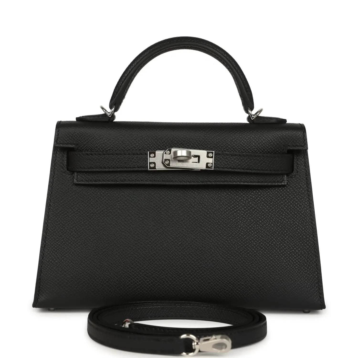 Hermes Kelly Sellier 20 Black Epsom Palladium Hardware