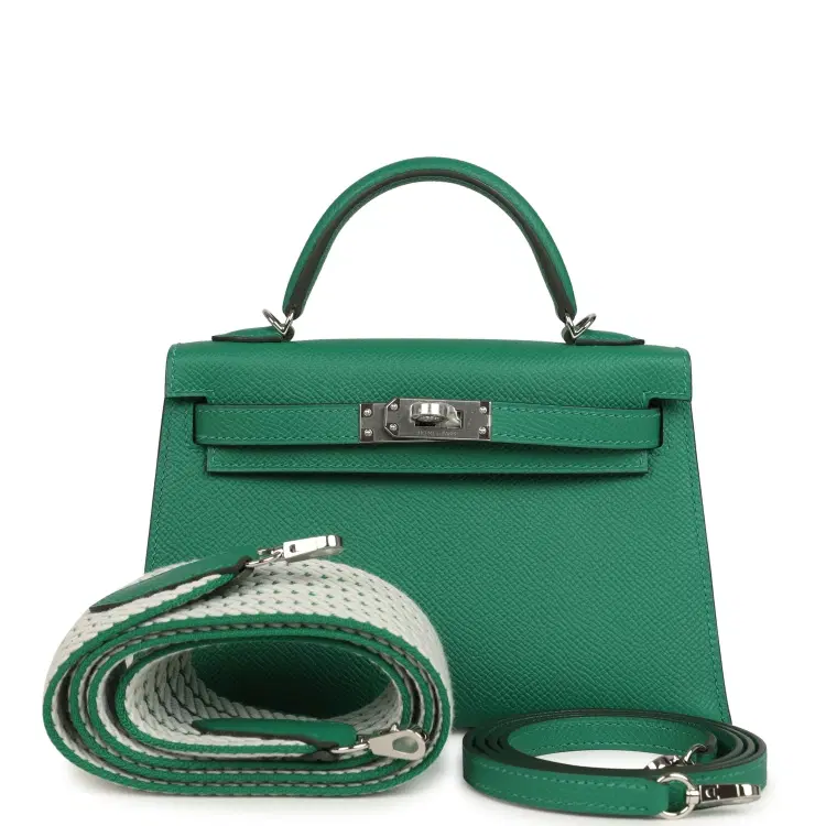 Hermes Kelly Sellier 20 Vert Vertigo Epsom Palladium Hardware-Hover-Image