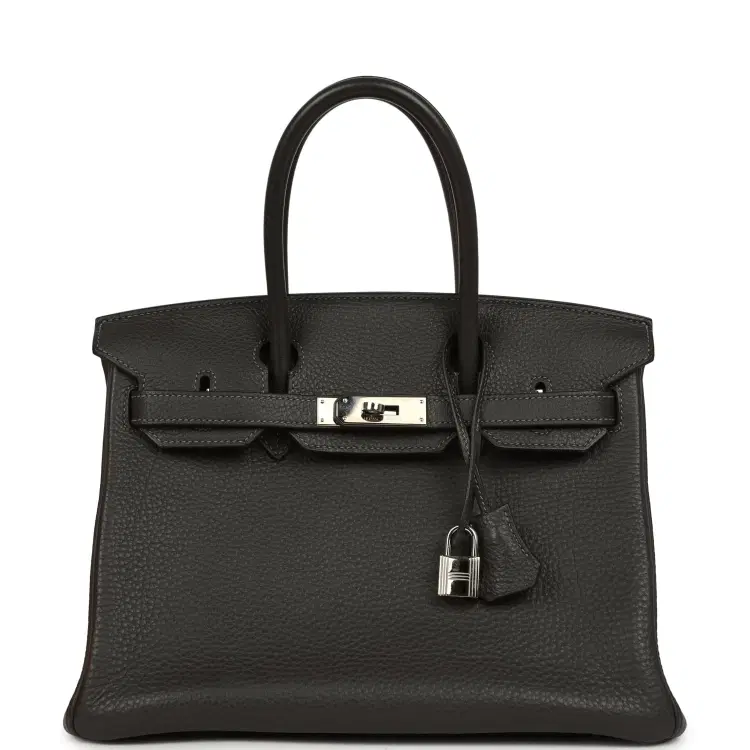 Pre-owned Hermes Birkin 30 Graphite Clemence Palladium Hardware-Hover-Image