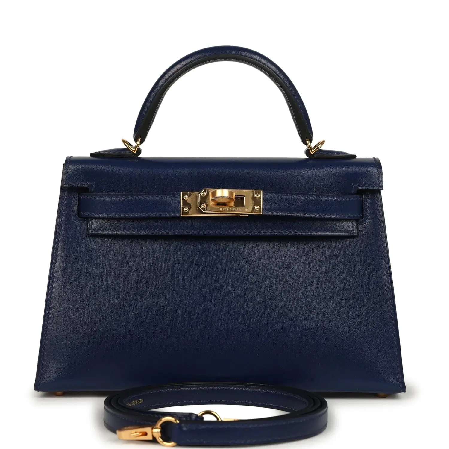 Hermes Kelly Sellier 20 Bleu Saphir Box Gold Hardware