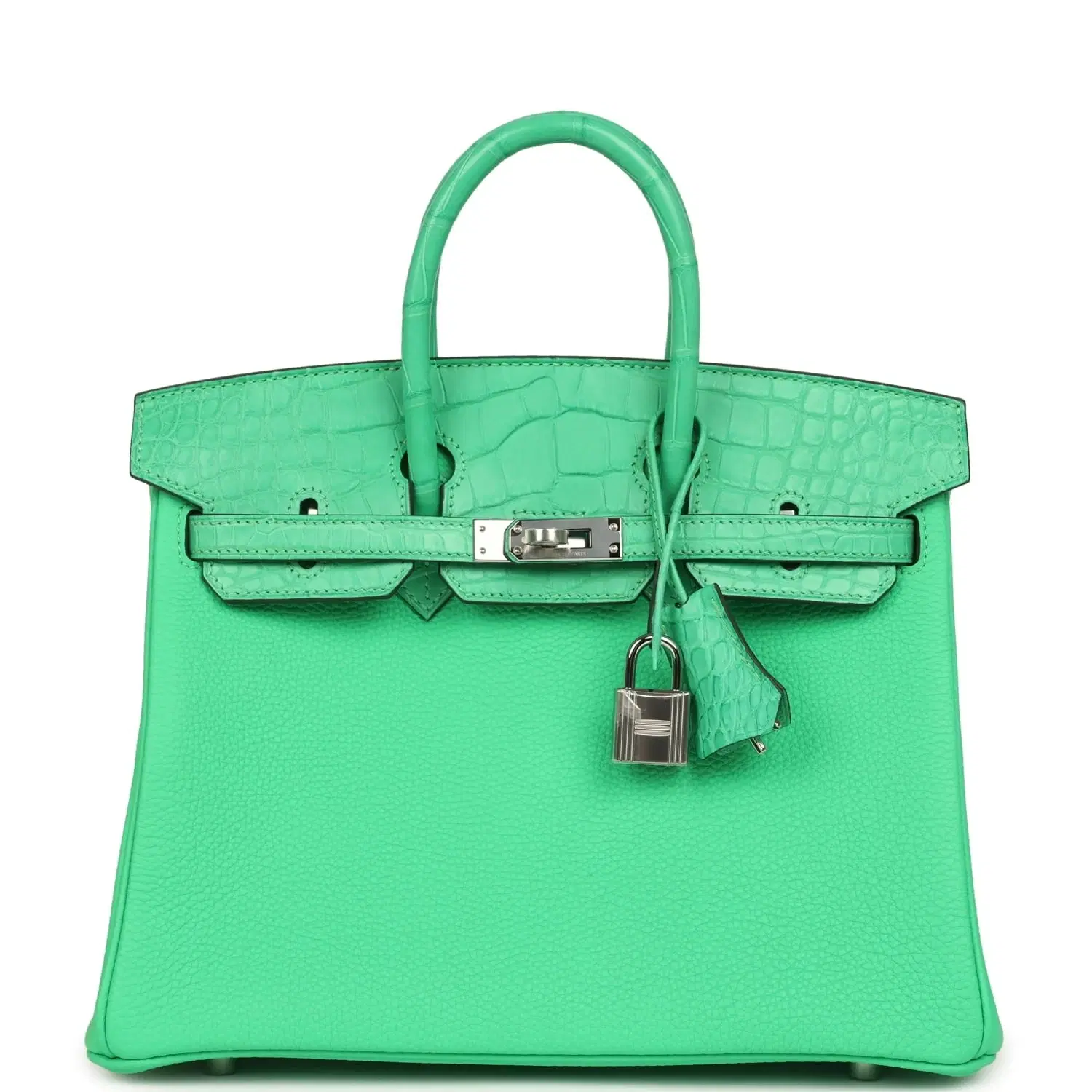 Hermes Birkin 25 Vert Comics Togo and Matte Alligator Touch Palladium Hardware