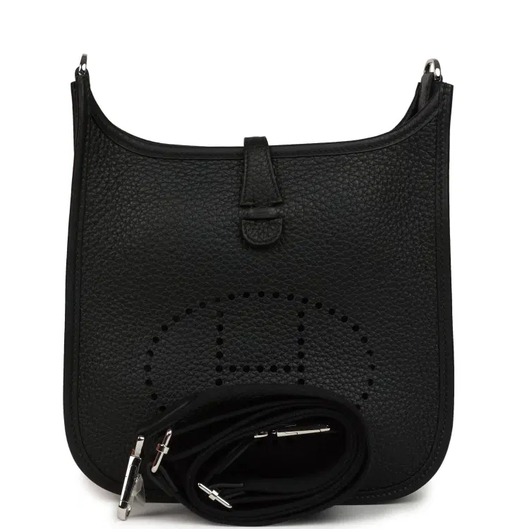 Hermes Evelyne 23 Black Clemence Palladium Hardware-Hover-Image