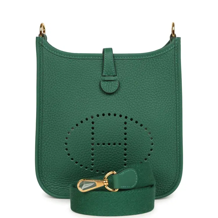 Hermes Evelyne TPM Vert Moyen Clemence Gold Hardware-Hover-Image