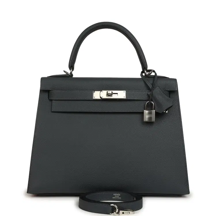 Hermes Kelly Sellier 28 Gris Misty Epsom Palladium Hardware-Hover-Image