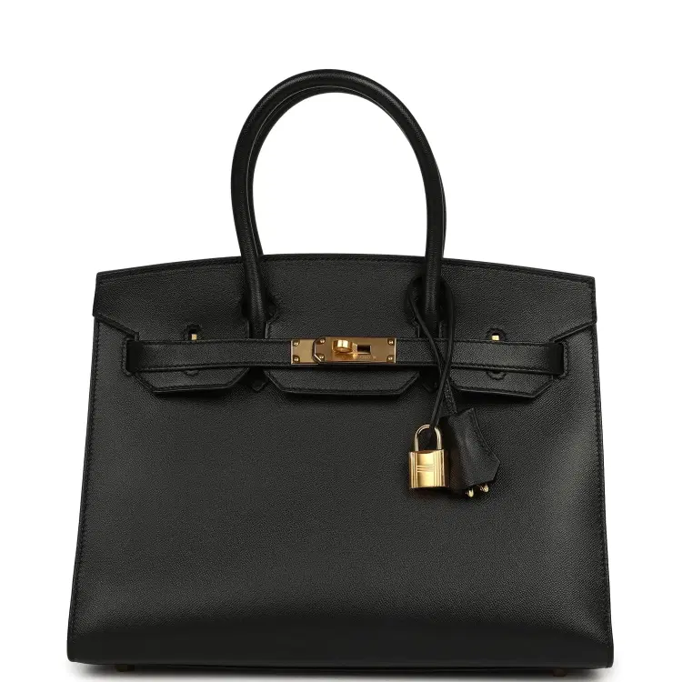 Pre-owned Hermes Birkin Sellier 30 Black Madame Gold Hardware-Hover-Image