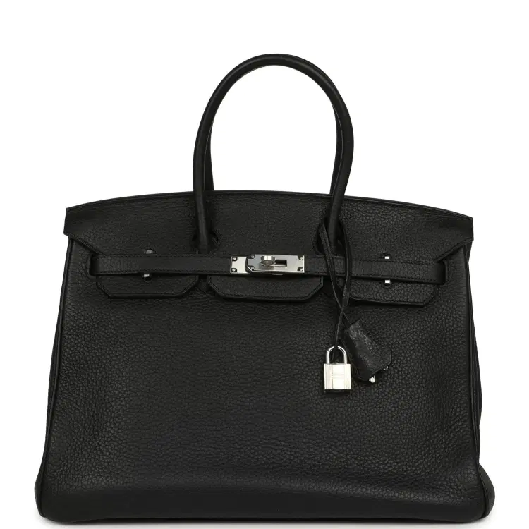Pre-owned Hermes Birkin 35 Black Togo Palladium Hardware-Hover-Image