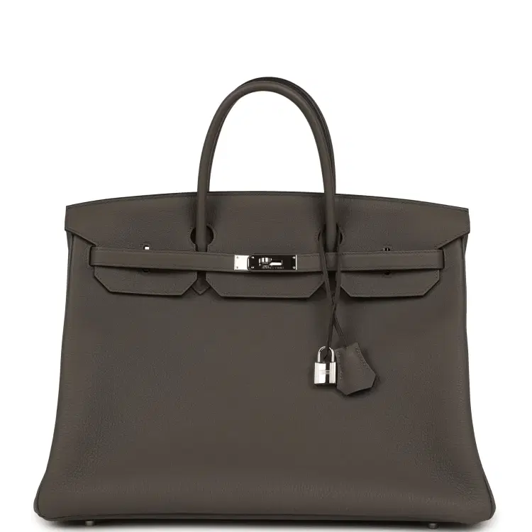 Pre-owned Hermes Special Order (HSS) Birkin 40 Etain Verso Togo Palladium Hardware-Hover-Image