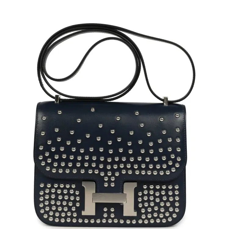 Hermes Constance 18 Clouté Bleu Abysse Box Palladium Hardware-Hover-Image