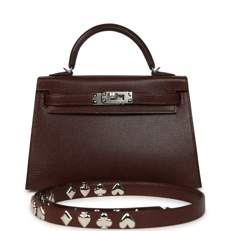 Hermes "Clou De Coeur" Kelly Sellier 20 Terre Chevre Chamkila Palladium Hardware-Hover-Image