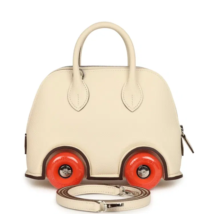 Hermes Bolide On Wheels 1923 Nata, Orange Epsom Palladium Hardware-Hover-Image