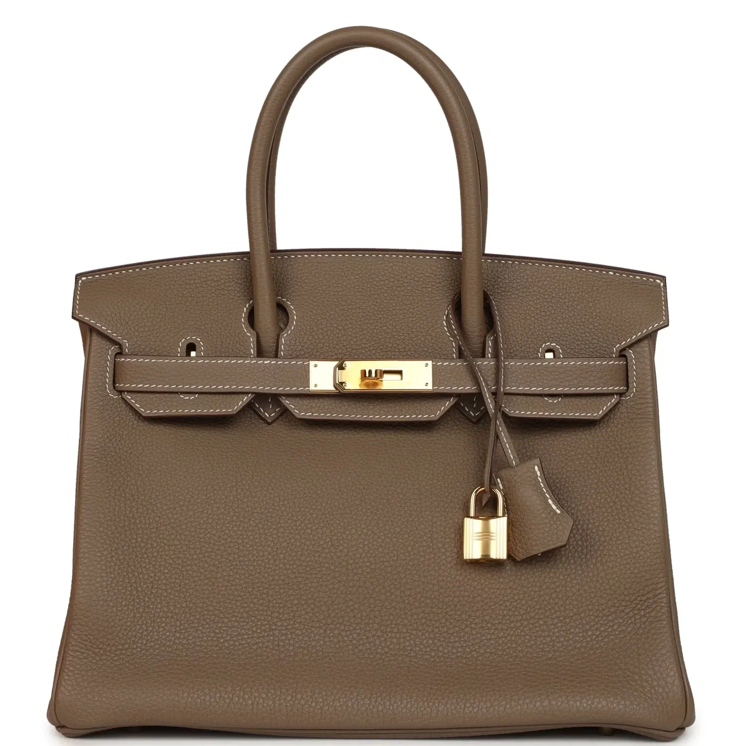 Pre-owned Hermes Birkin 30 Etoupe Togo Gold Hardware