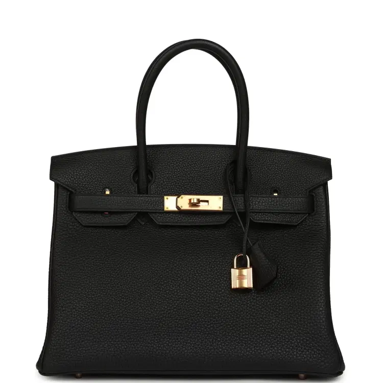 Hermes Birkin 30 Black Togo Rose Gold Hardware-Hover-Image
