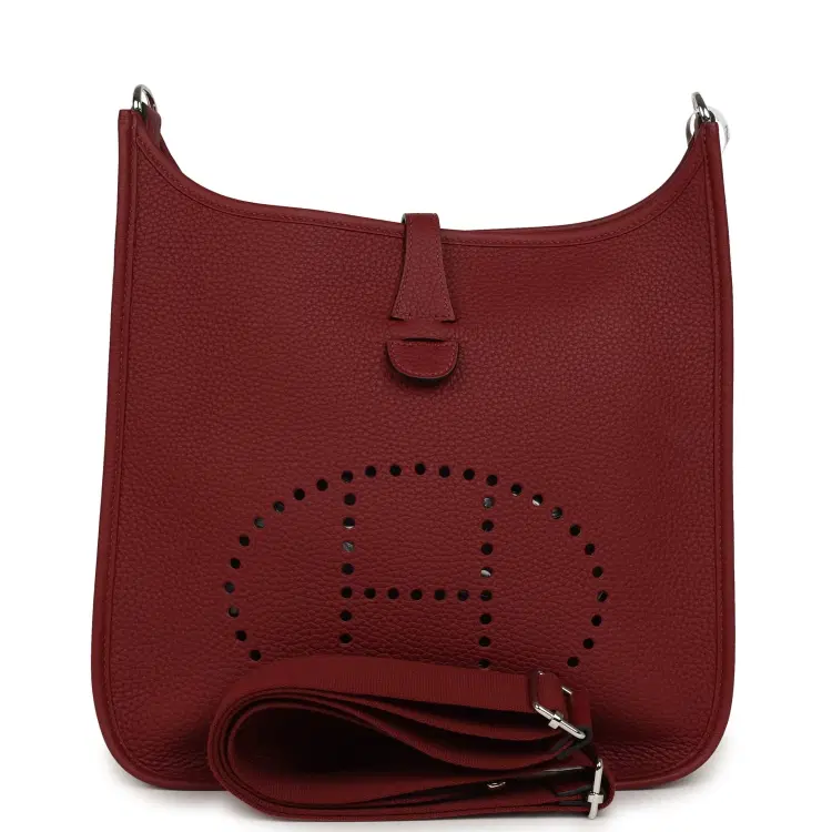 Hermes Evelyne III PM Rouge H Clemence Gold Hardware-Hover-Image