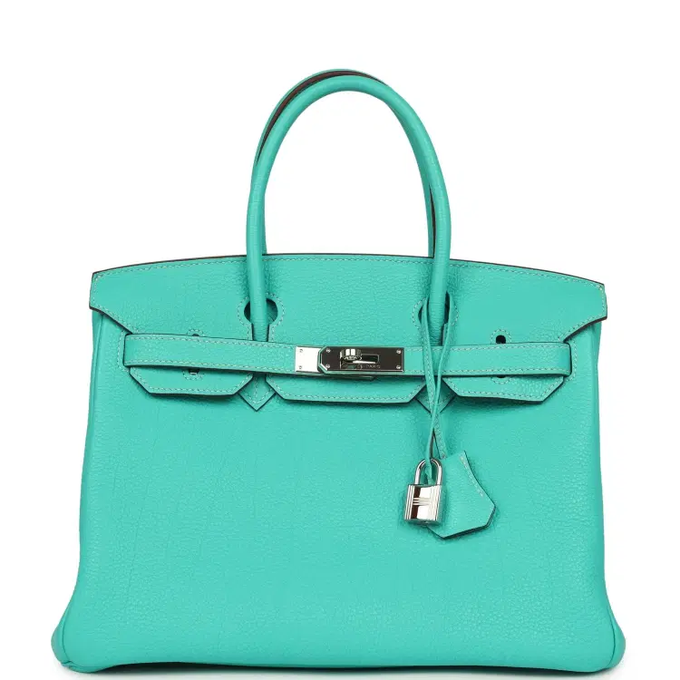 Pre-owned Hermes Birkin 30 Lagon Togo Palladium Hardware-Hover-Image