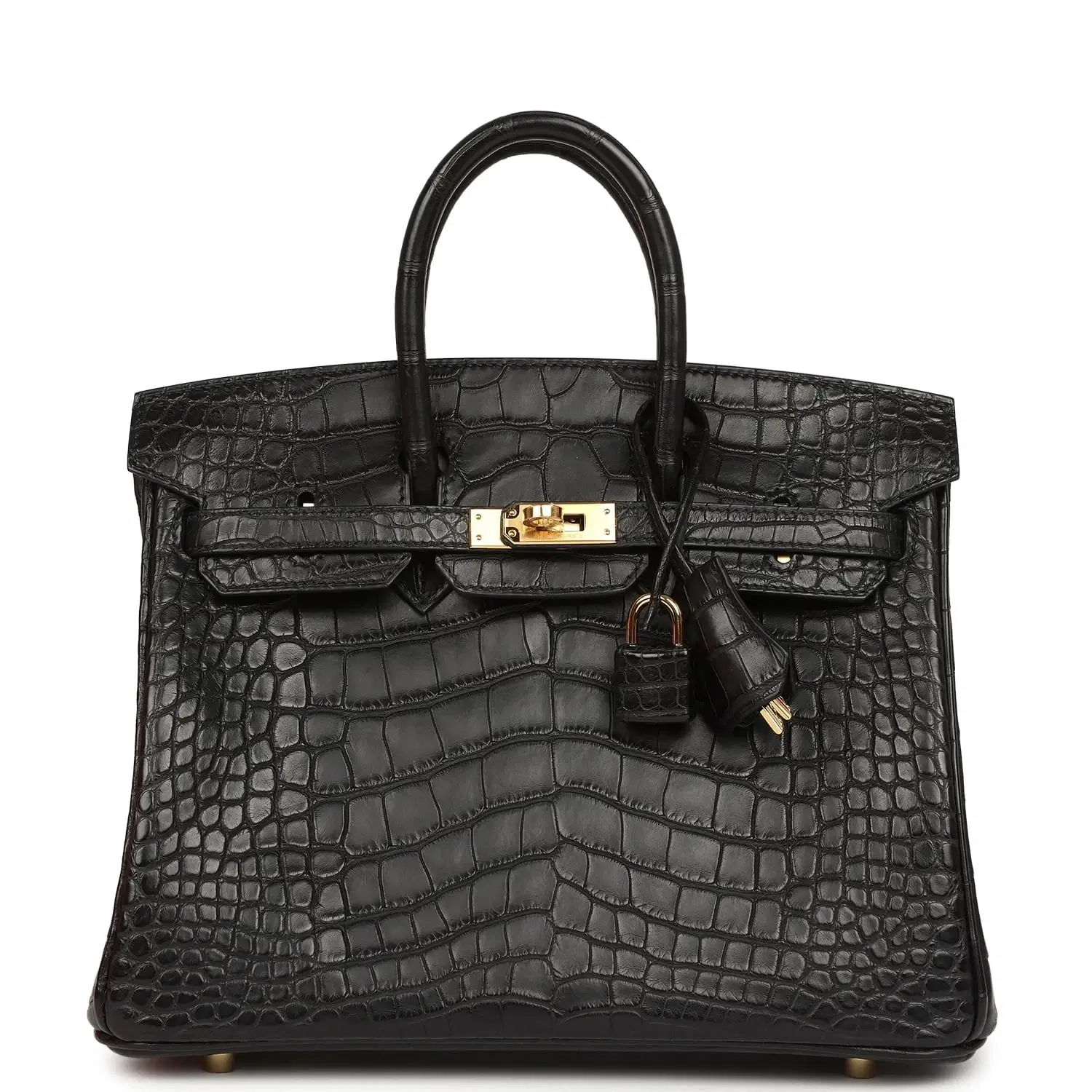 Hermes Birkin 25 Black Matte Alligator Gold Hardware