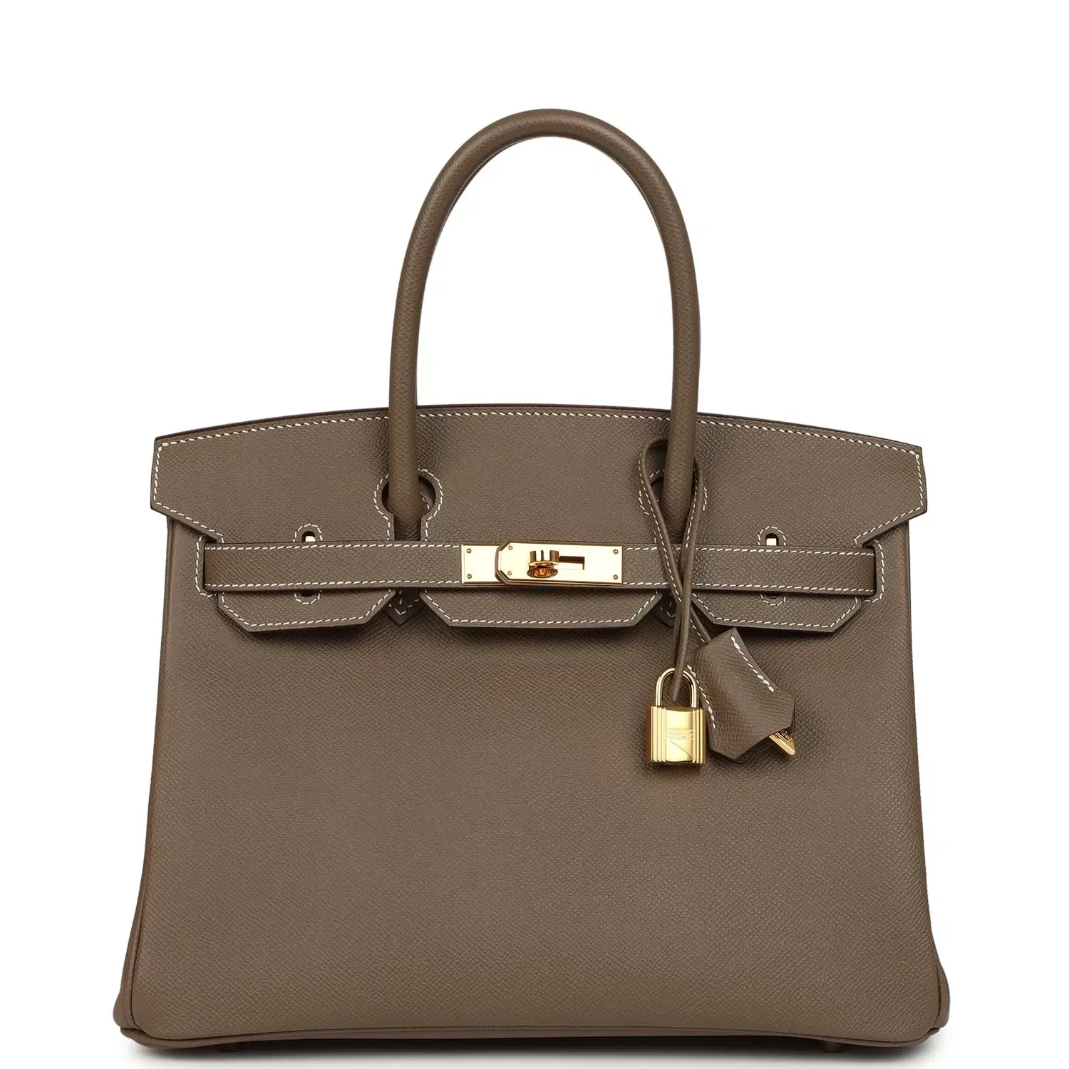 Pre-owned Hermes Birkin 30 Etoupe Epsom Gold Hardware