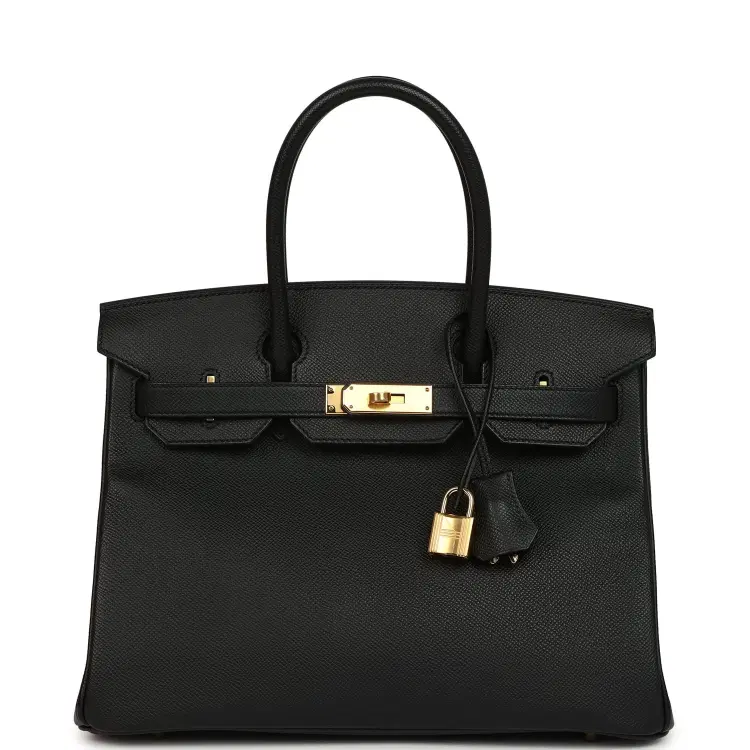 Hermes Birkin 30 Black Epsom Gold Hardware-Hover-Image