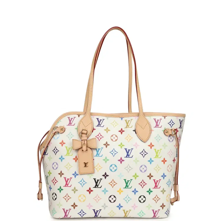 Louis Vuitton x Takashi Murakami Neverwoof MM White Multicolored Monogram Gold Hardware-Hover-Image