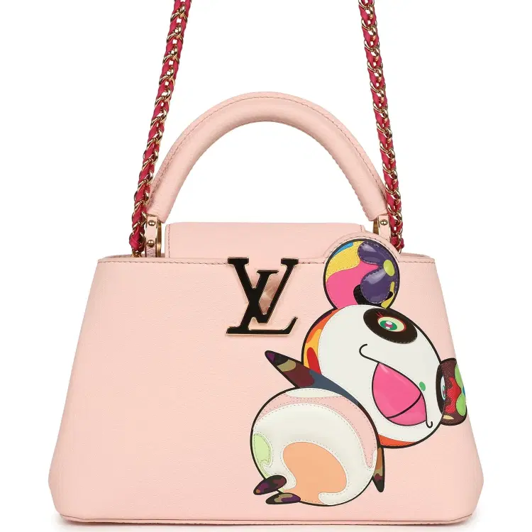 Louis Vuitton X Takashi Murakami Panda Capucines BB Opal Pink Taurillon Leather Gold Hardware-Hover-Image