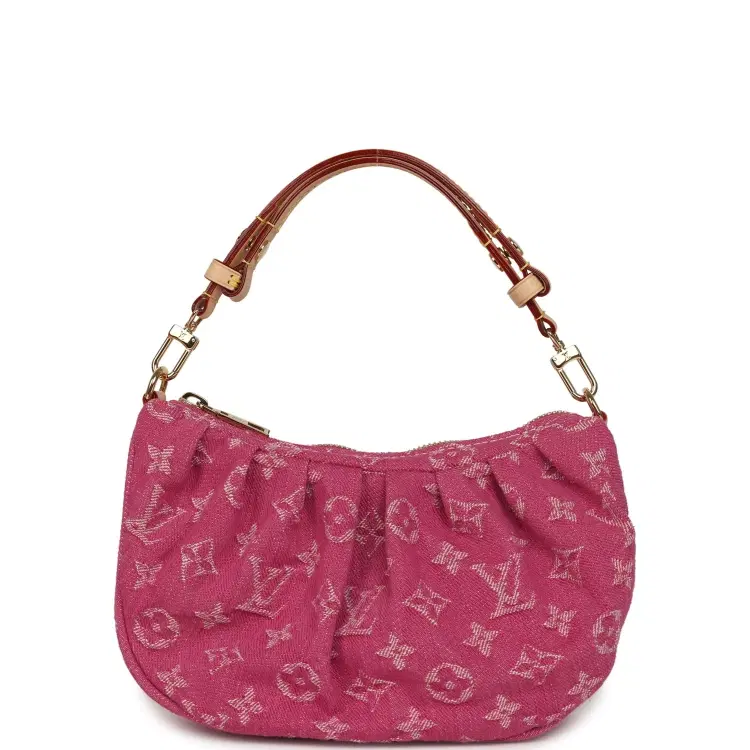 Louis Vuitton Valley Pochette Fuchsia Denim Monogram Gold Hardware-Hover-Image