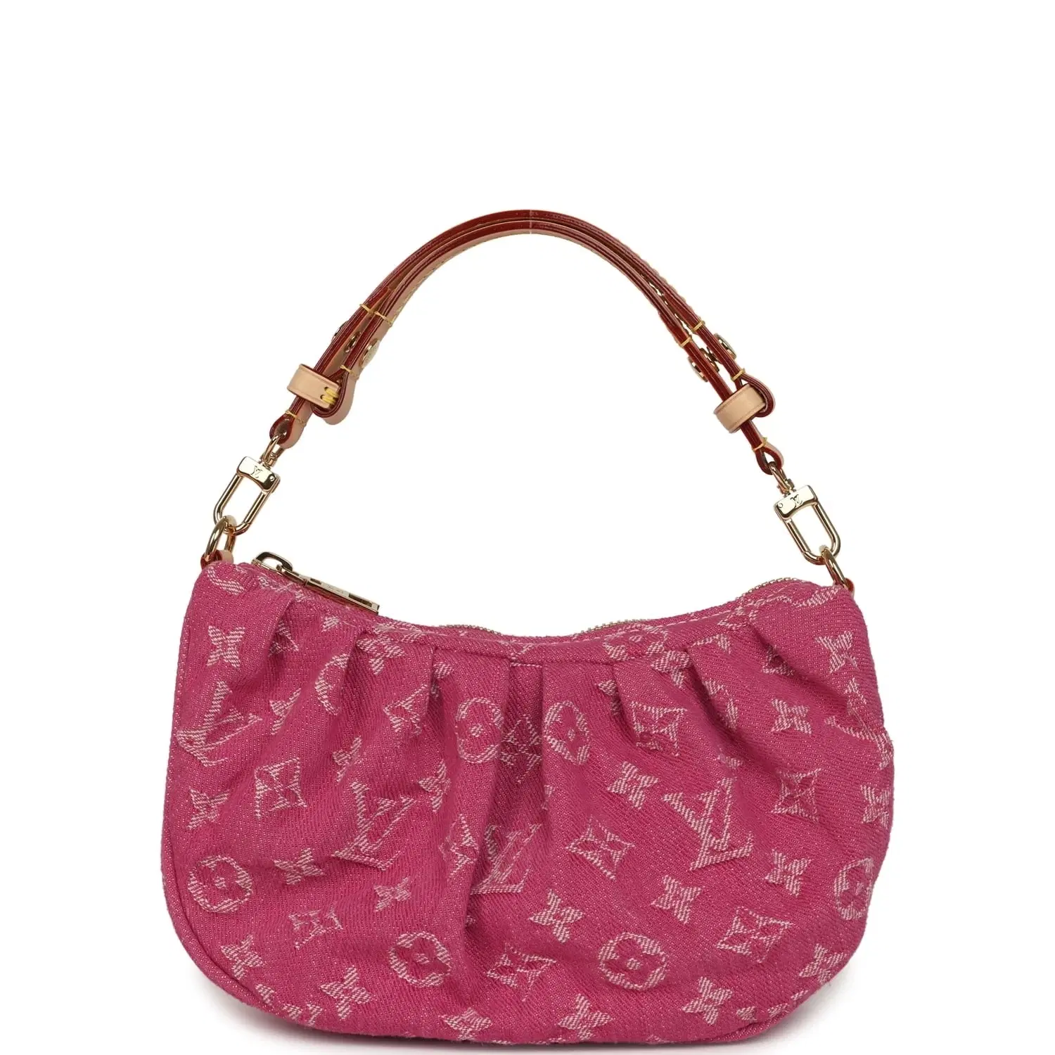 Louis Vuitton Valley Pochette Fuchsia Denim Monogram Gold Hardware